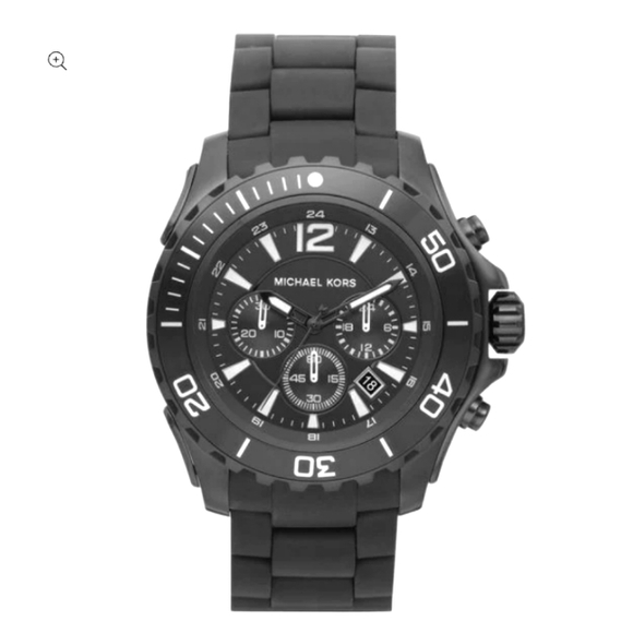 Michael Kors MK8211 black silicone oversized Chronograph men's watch - Picture 1 of 8
